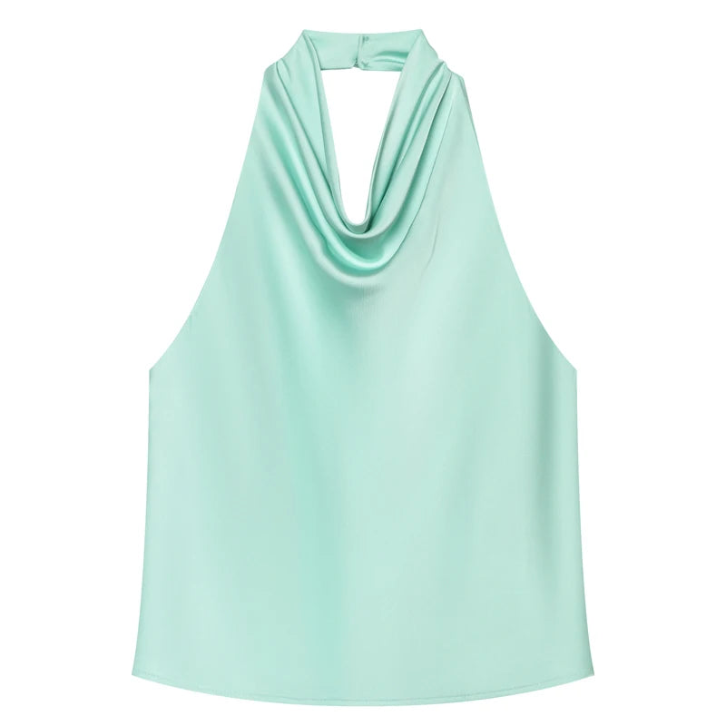 Women's Sexy Satin Halter Top