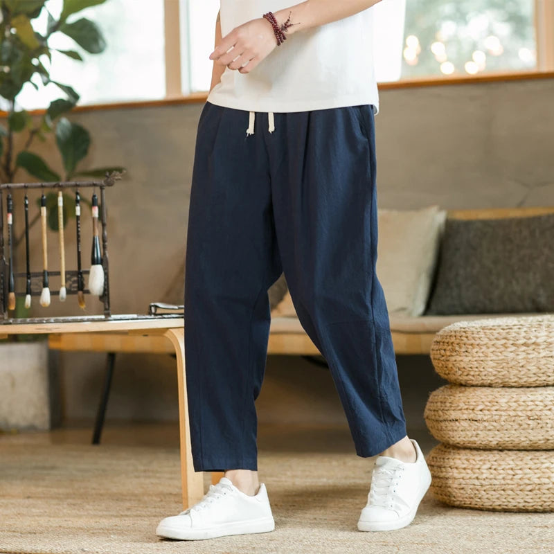 Loose Shorts Straight Drawstring Pants