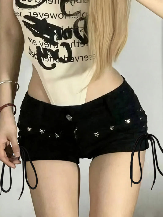 Shorts Women Skinny Lace-up