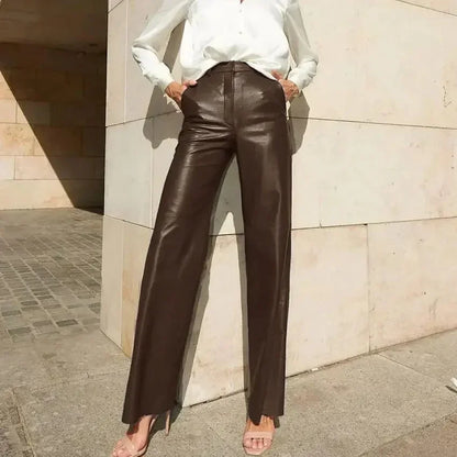 Fashion PU Leather Women's Pants