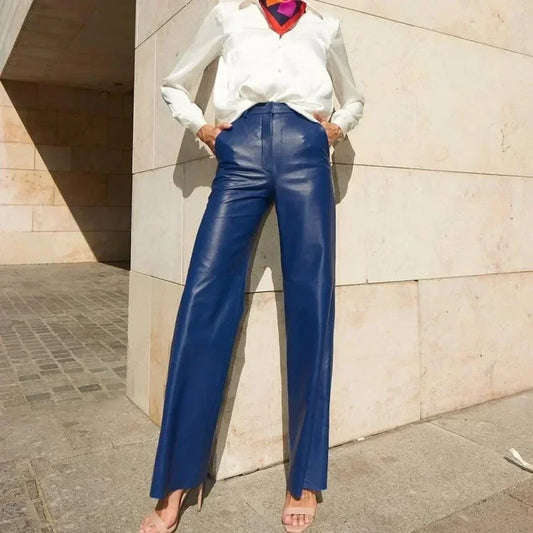 Fashion PU Leather Women's Pants