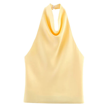 Women's Sexy Satin Halter Top