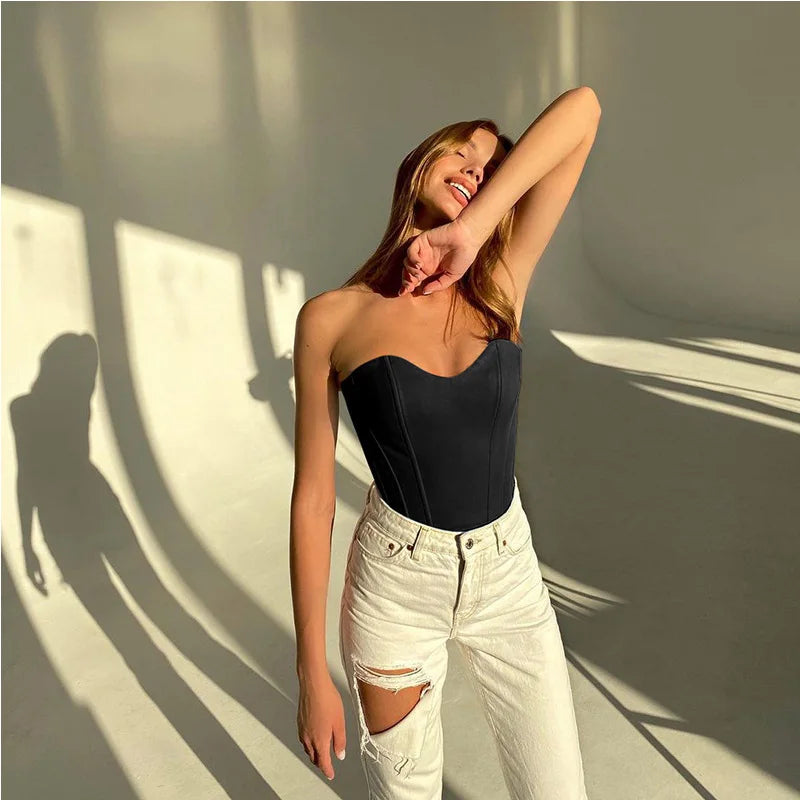 Solid Sleeveless Slim Skinny Top