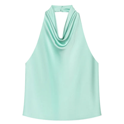 Women's Sexy Satin Halter Top
