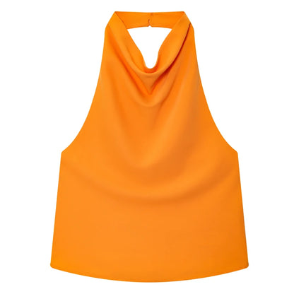 Women's Sexy Satin Halter Top
