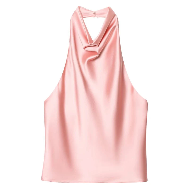 Women's Sexy Satin Halter Top