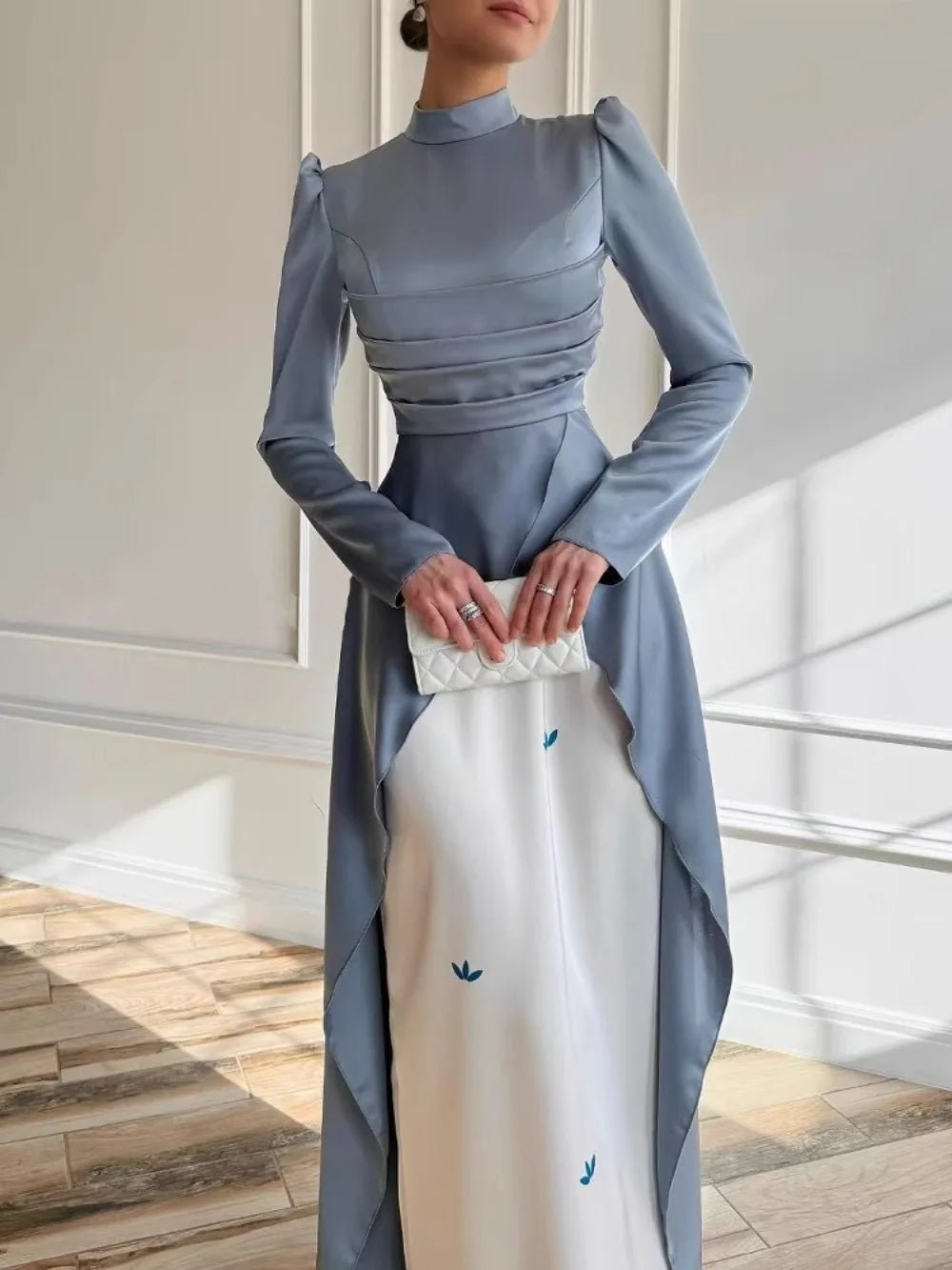 Muslim Abaya Satin Vestidos Largos Dresses