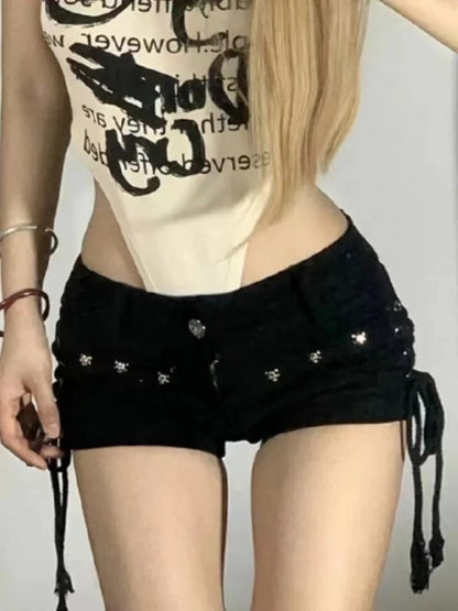 Shorts Women Skinny Lace-up