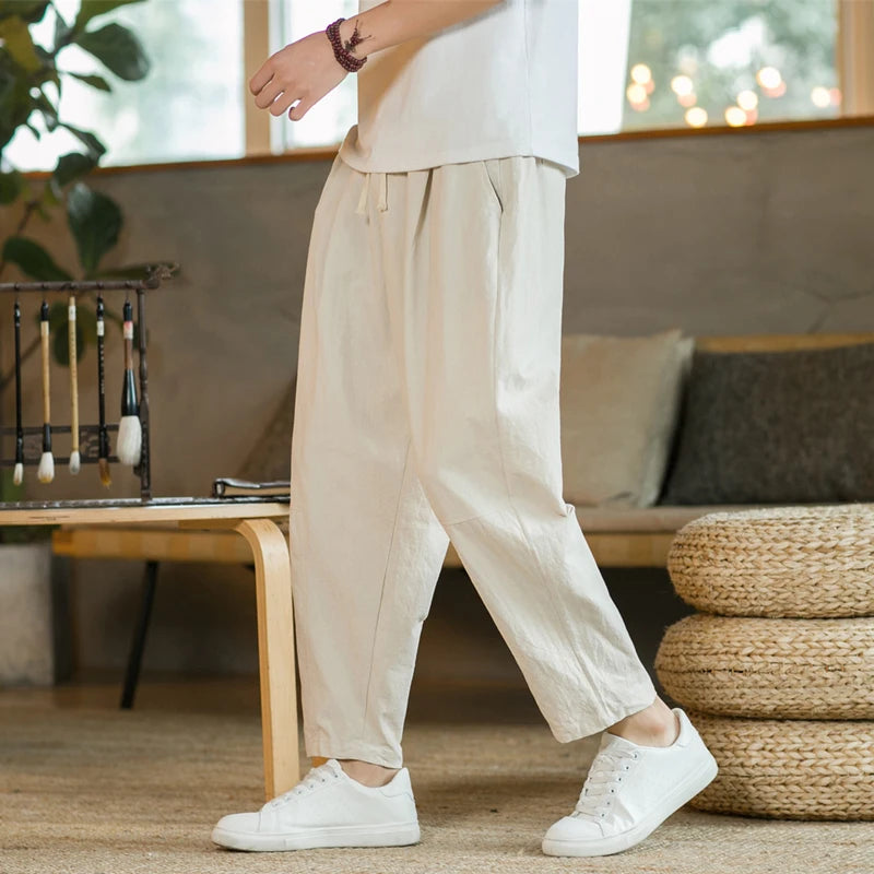 Loose Shorts Straight Drawstring Pants