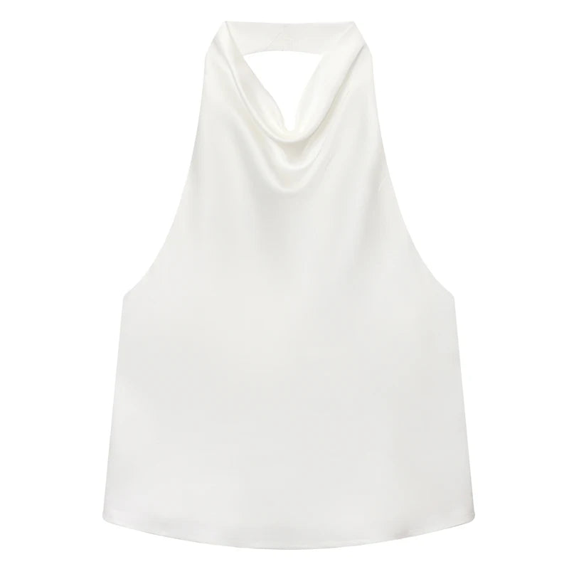 Women's Sexy Satin Halter Top