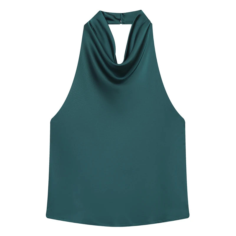 Women's Sexy Satin Halter Top