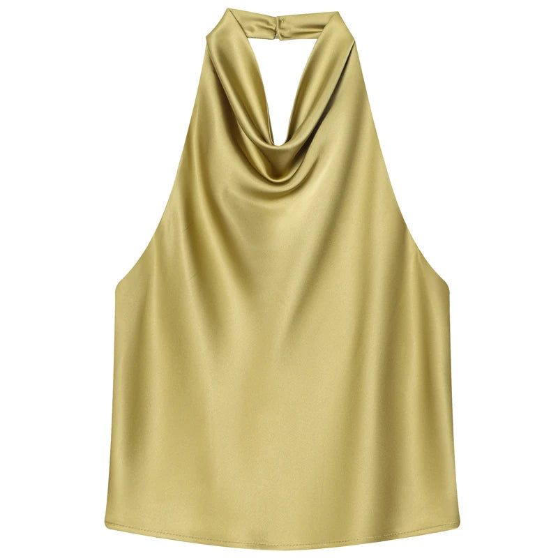 Women's Sexy Satin Halter Top