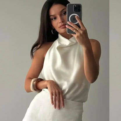 Women's Sexy Satin Halter Top