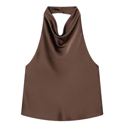 Women's Sexy Satin Halter Top