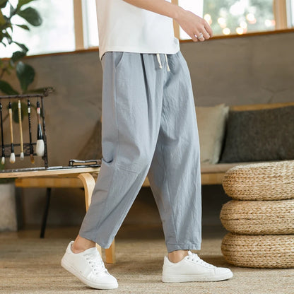 Loose Shorts Straight Drawstring Pants