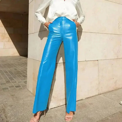 Fashion PU Leather Women's Pants