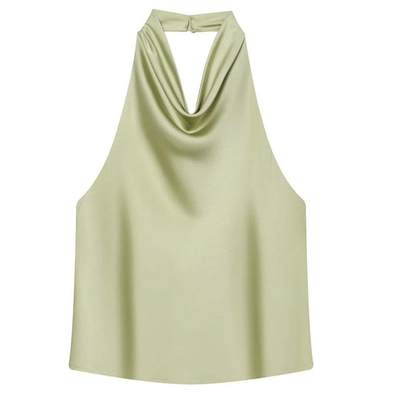 Women's Sexy Satin Halter Top