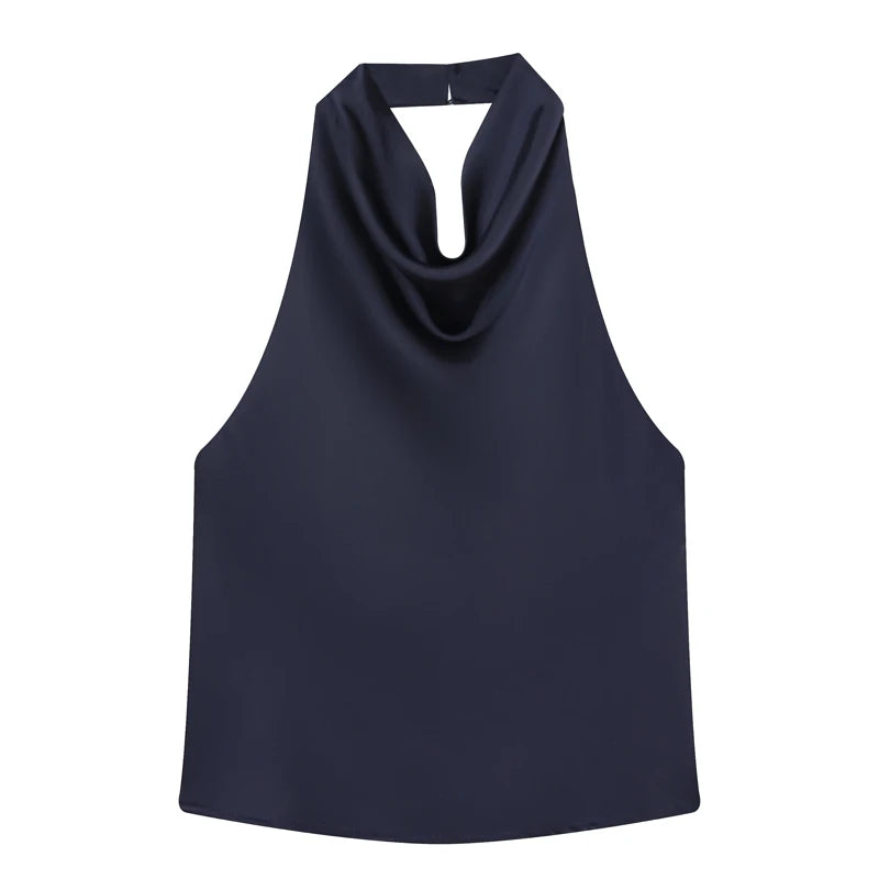 Women's Sexy Satin Halter Top