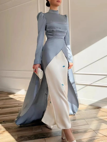 Muslim Abaya Satin Vestidos Largos Dresses