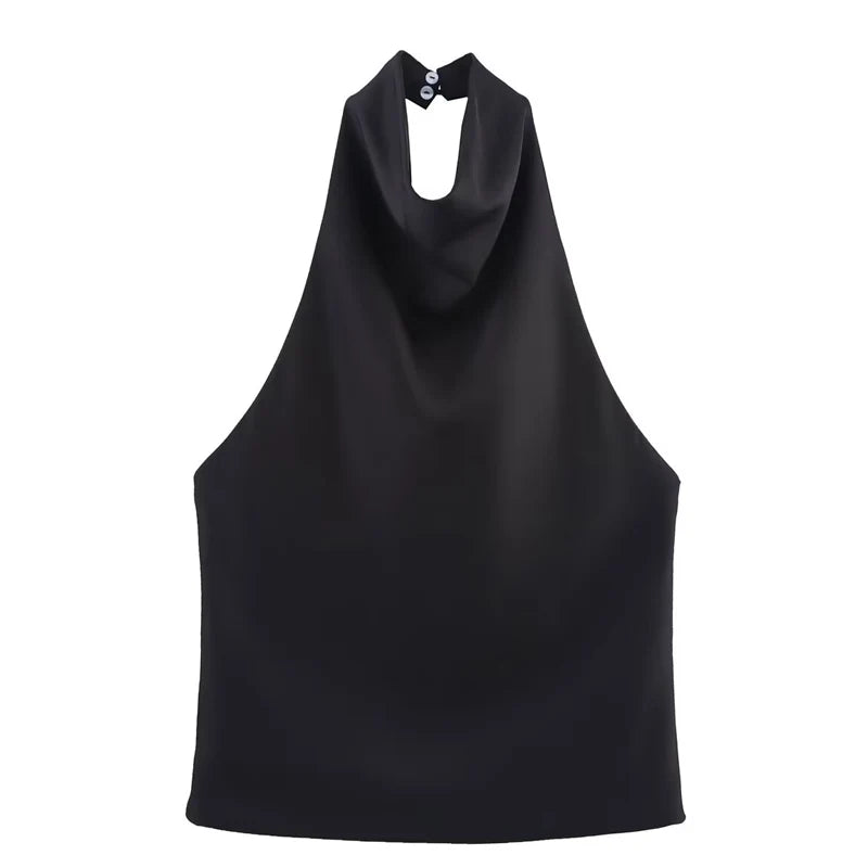 Women's Sexy Satin Halter Top