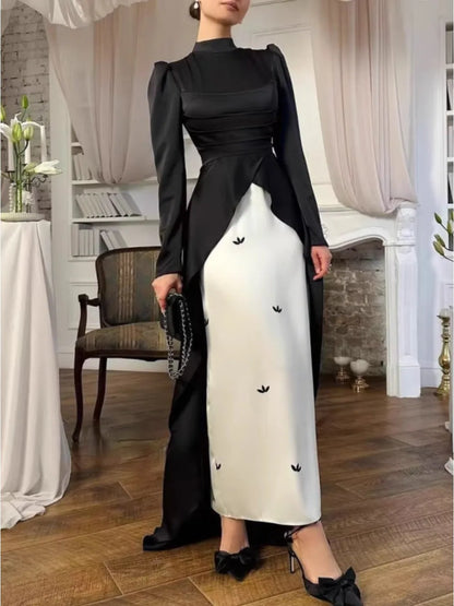 Muslim Abaya Satin Vestidos Largos Dresses