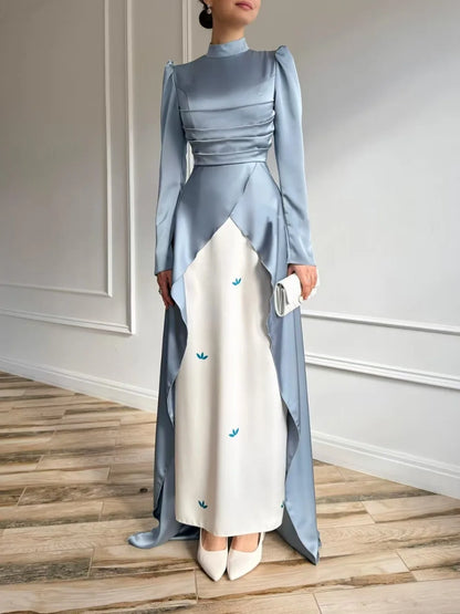 Muslim Abaya Satin Vestidos Largos Dresses
