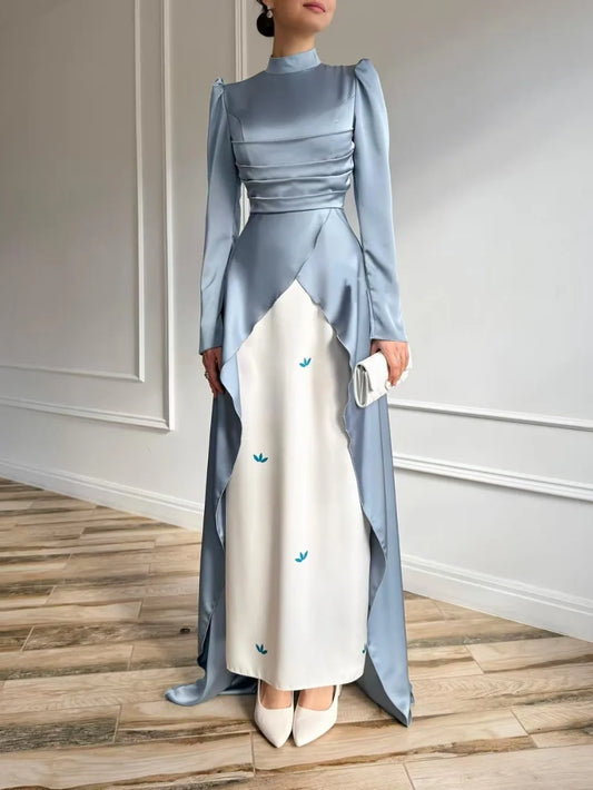 Muslim Abaya Satin Vestidos Largos Dresses
