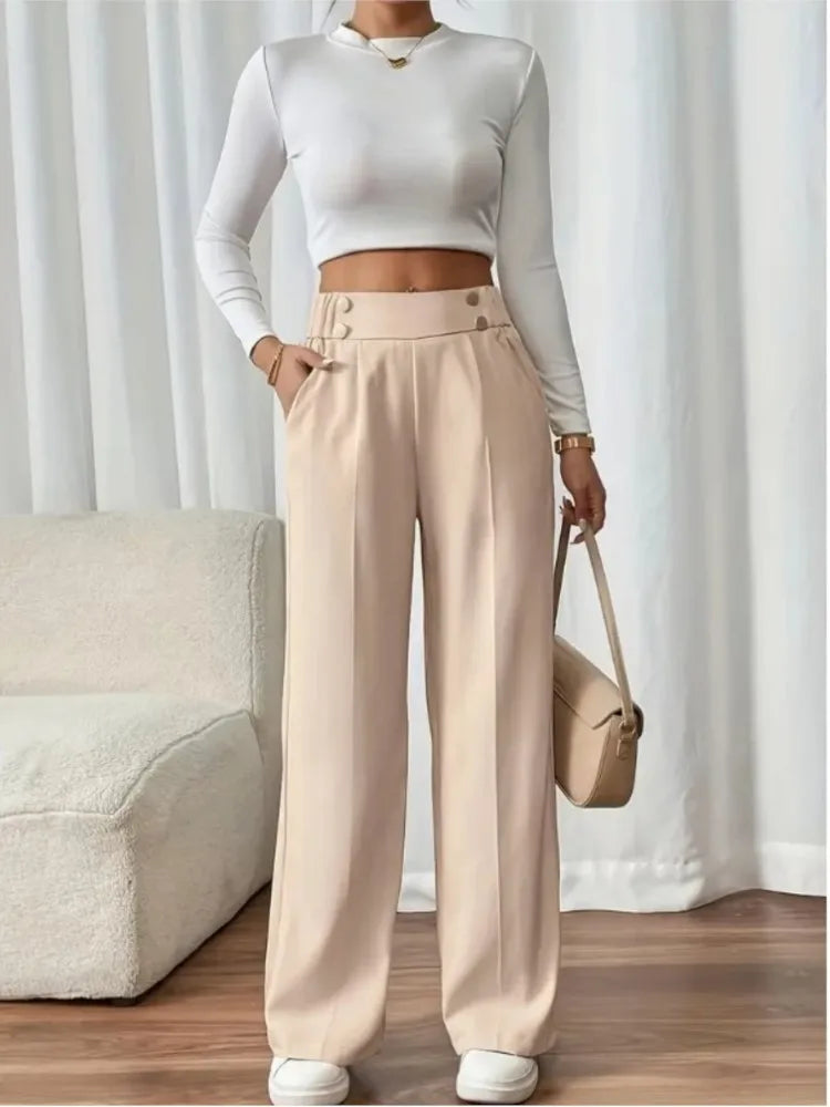 Women's Trousers Casual High-waisted Trousers