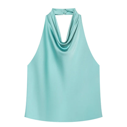 Women's Sexy Satin Halter Top